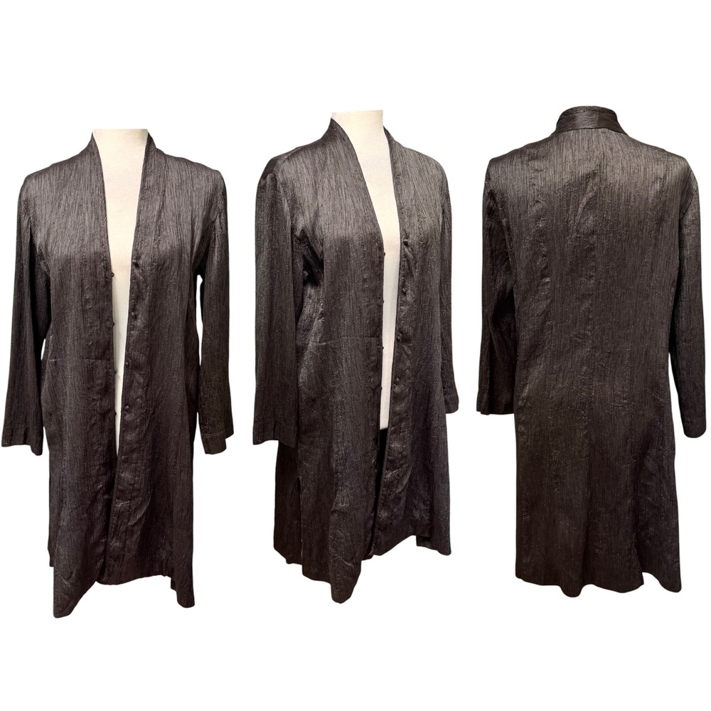 Eileen Fisher Duster Women S Silk Wool Long Cardigan Pocket Lagenlook Minimalist